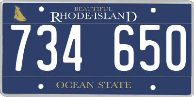 RI license plate 734650