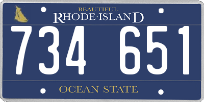RI license plate 734651