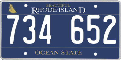RI license plate 734652