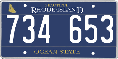 RI license plate 734653