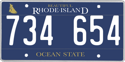 RI license plate 734654