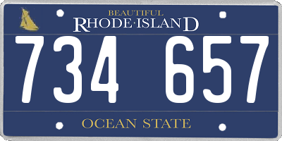 RI license plate 734657