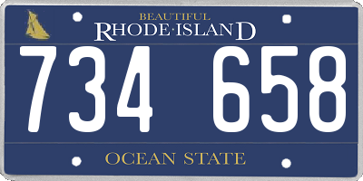 RI license plate 734658
