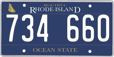 RI license plate 734660