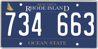 RI license plate 734663