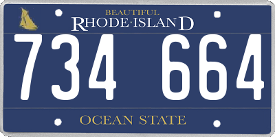 RI license plate 734664