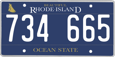 RI license plate 734665