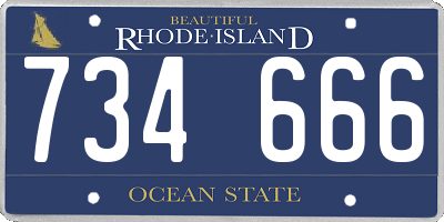 RI license plate 734666