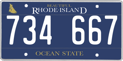RI license plate 734667