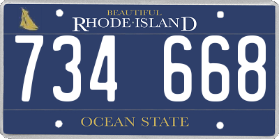 RI license plate 734668