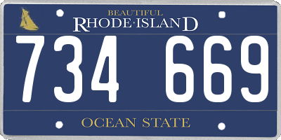 RI license plate 734669