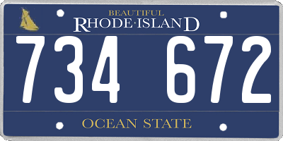 RI license plate 734672