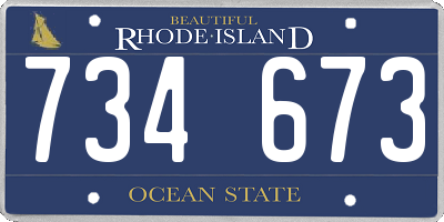 RI license plate 734673