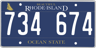 RI license plate 734674