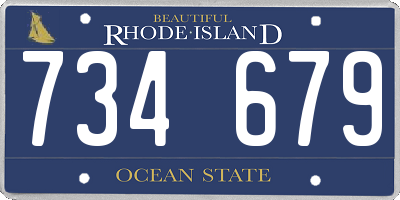 RI license plate 734679