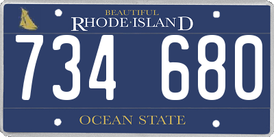 RI license plate 734680