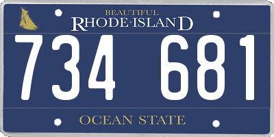 RI license plate 734681