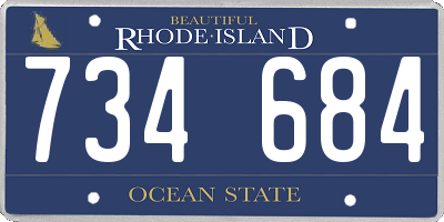 RI license plate 734684