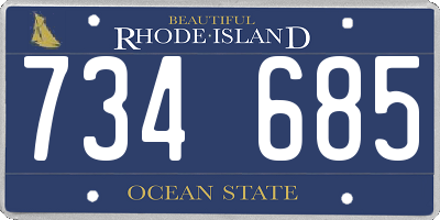 RI license plate 734685
