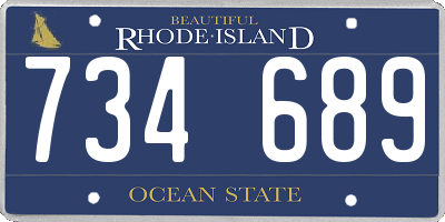 RI license plate 734689