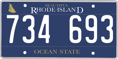 RI license plate 734693