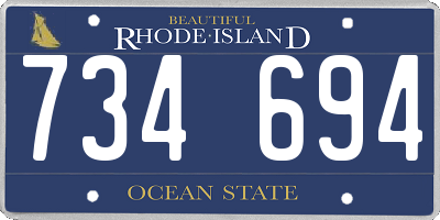 RI license plate 734694