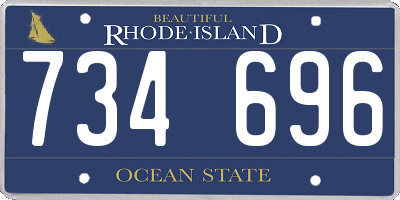 RI license plate 734696