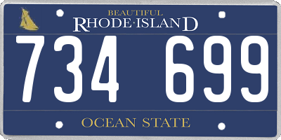 RI license plate 734699