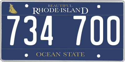 RI license plate 734700