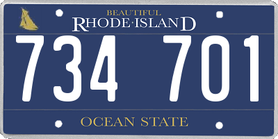 RI license plate 734701