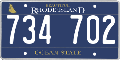 RI license plate 734702