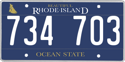 RI license plate 734703
