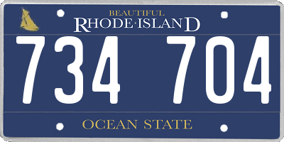RI license plate 734704