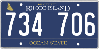 RI license plate 734706