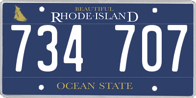 RI license plate 734707