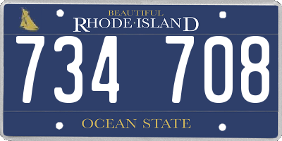 RI license plate 734708