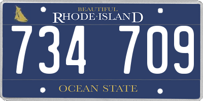 RI license plate 734709