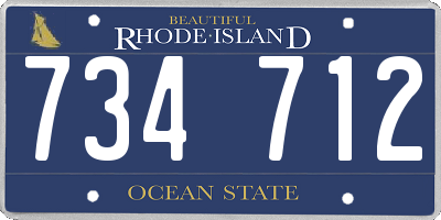 RI license plate 734712