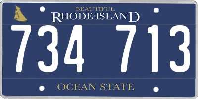 RI license plate 734713
