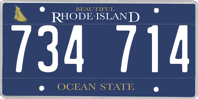 RI license plate 734714
