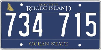 RI license plate 734715