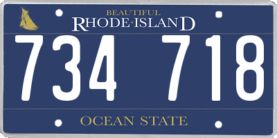 RI license plate 734718