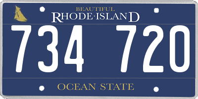 RI license plate 734720