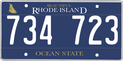 RI license plate 734723
