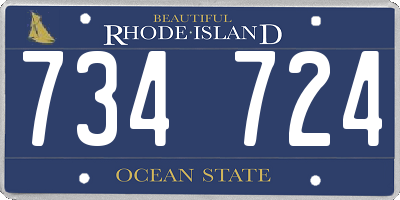 RI license plate 734724