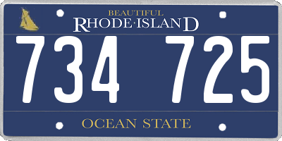 RI license plate 734725