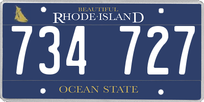 RI license plate 734727