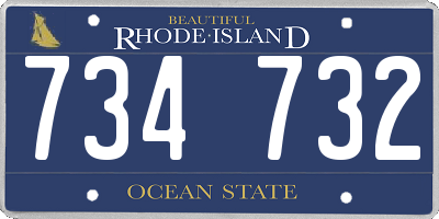 RI license plate 734732