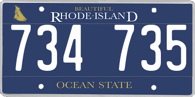 RI license plate 734735