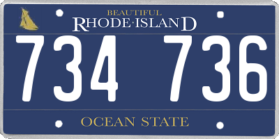 RI license plate 734736